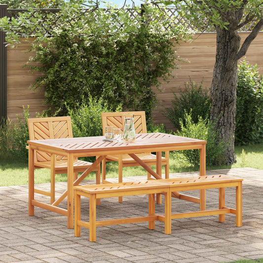 Tuin eettafelset 4 pcs Bruin Massief Acaciahout is nu te koop bij PeponiXL, paradijselijk wonen!