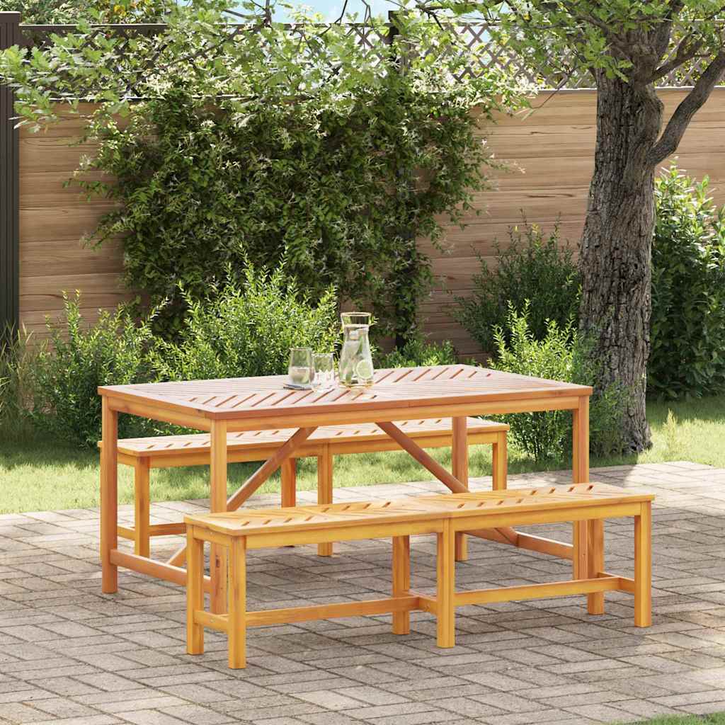 Tuin eettafelset 3 pcs Bruin Massief Acaciahout is nu te koop bij PeponiXL, paradijselijk wonen!