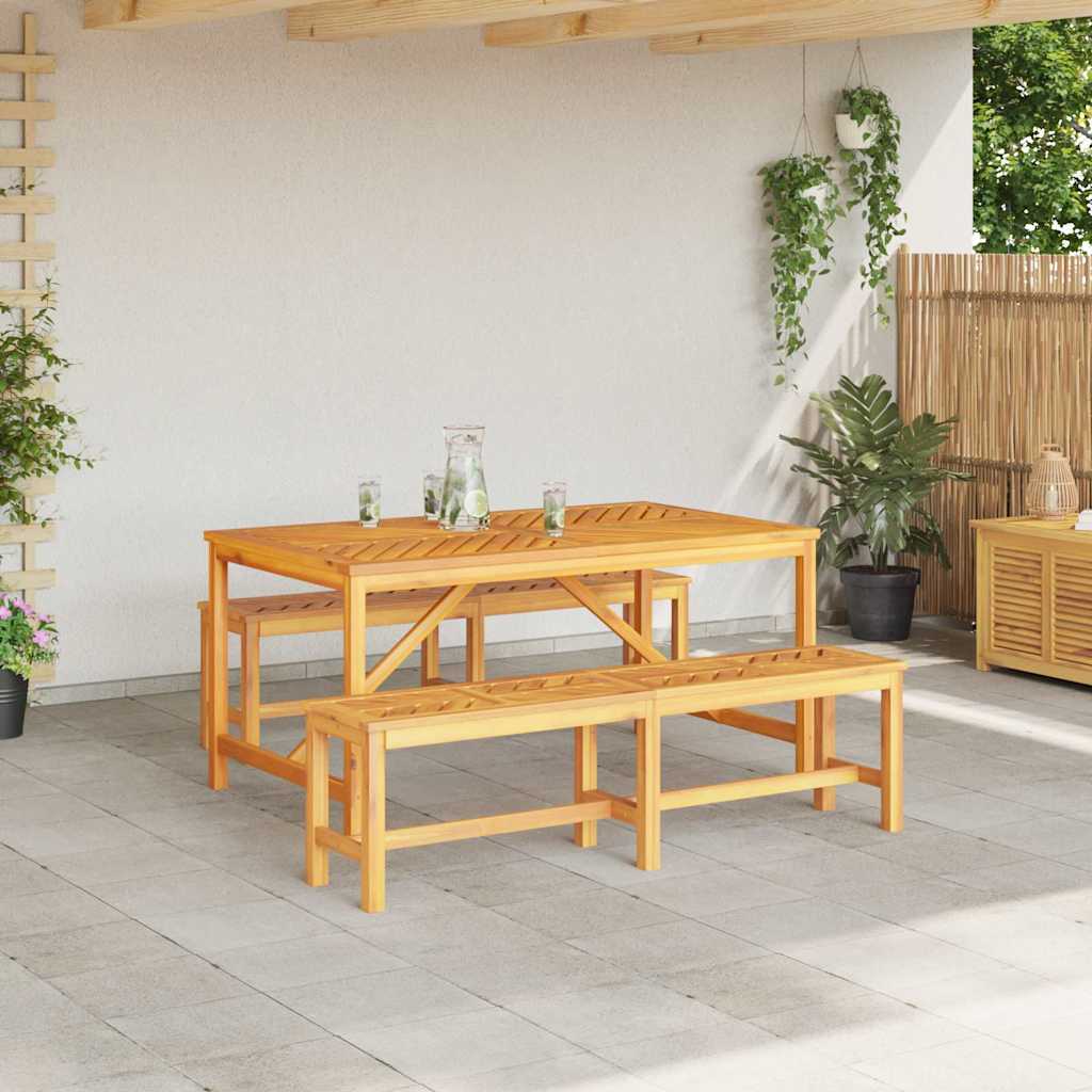 Tuin eettafelset 3 pcs Bruin Massief Acaciahout is nu te koop bij PeponiXL, paradijselijk wonen!