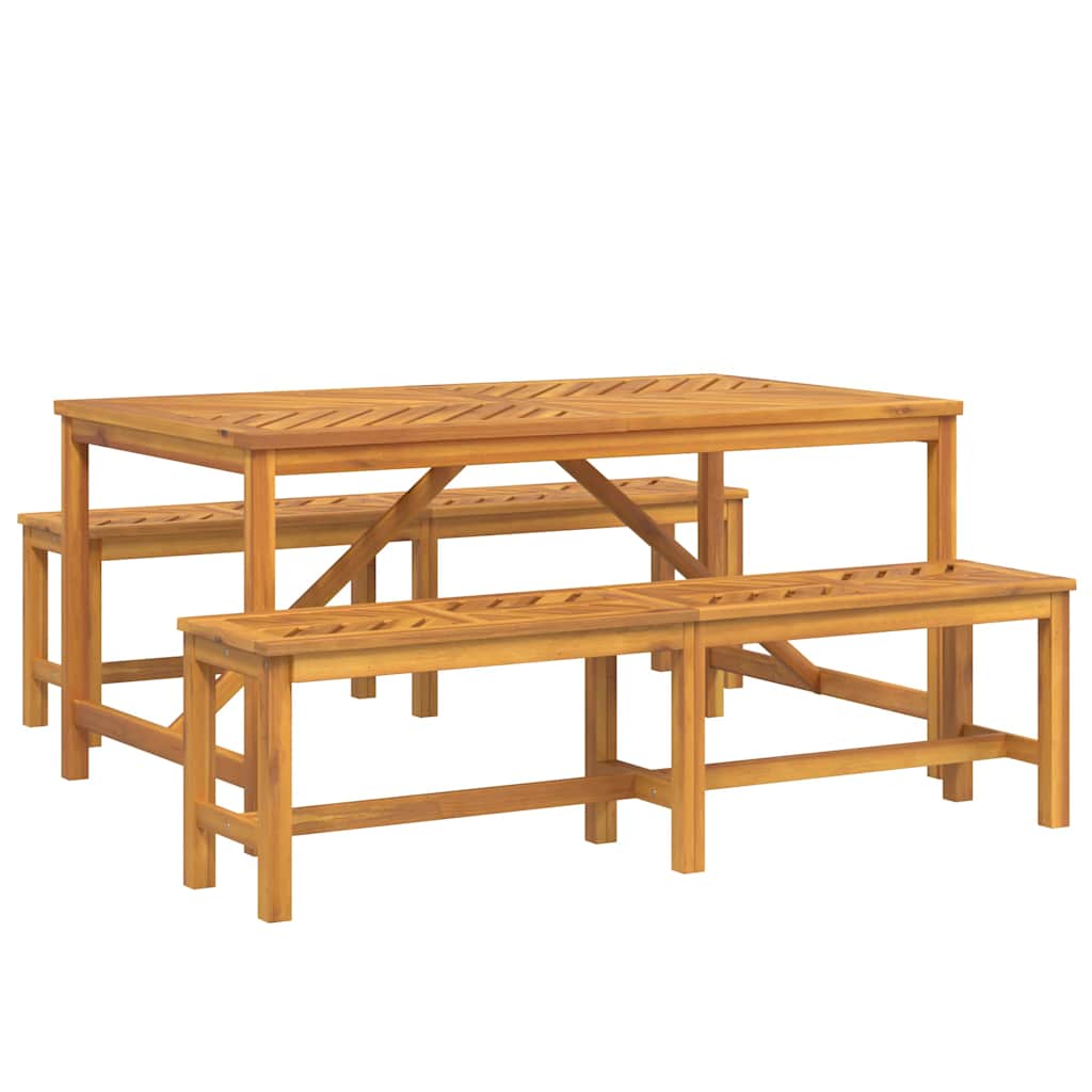 Tuin eettafelset 3 pcs Bruin Massief Acaciahout is nu te koop bij PeponiXL, paradijselijk wonen!