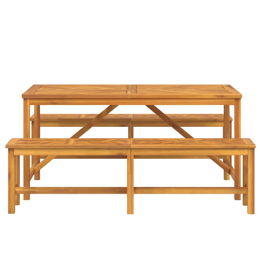Tuin eettafelset 3 pcs Bruin Massief Acaciahout is nu te koop bij PeponiXL, paradijselijk wonen!