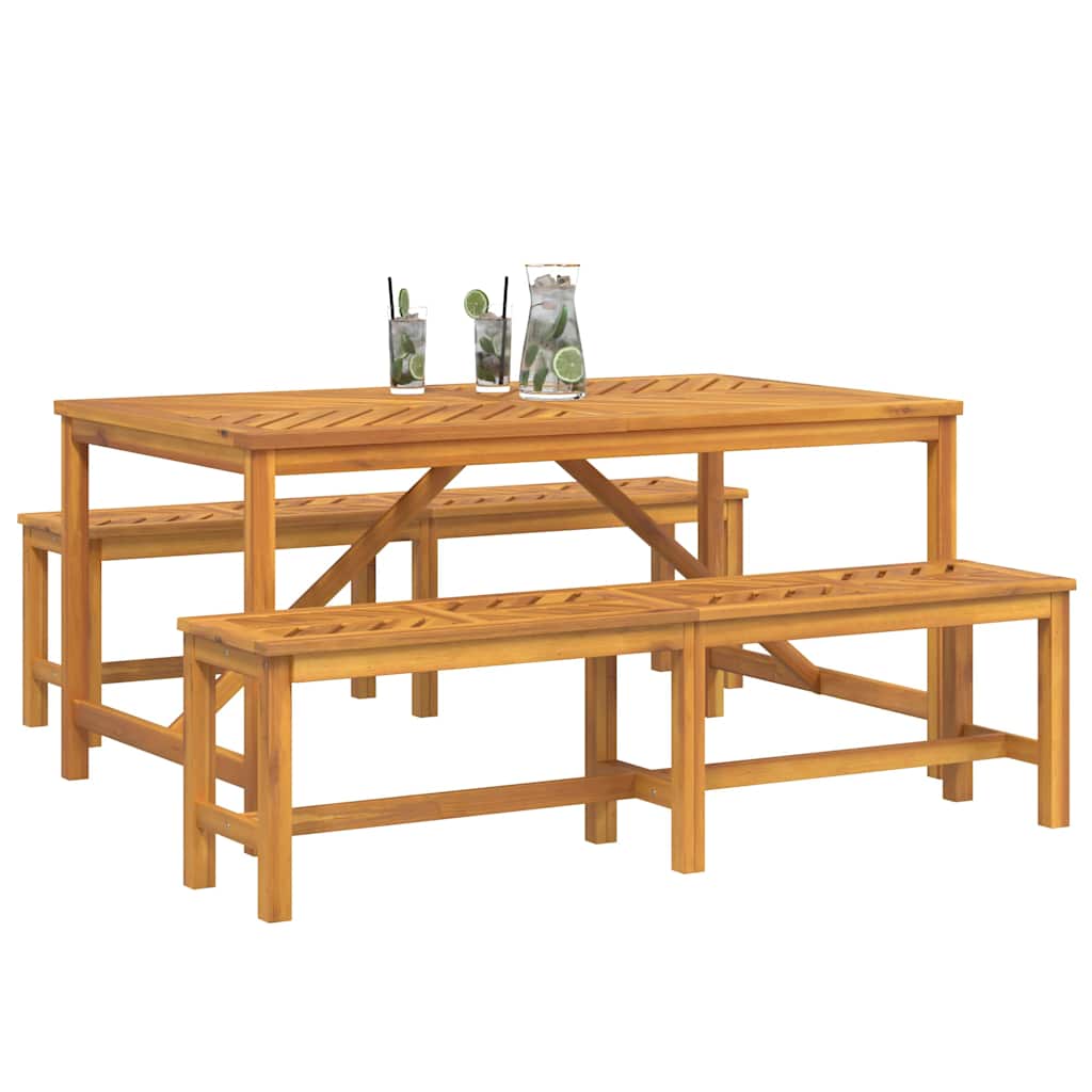 Tuin eettafelset 3 pcs Bruin Massief Acaciahout is nu te koop bij PeponiXL, paradijselijk wonen!