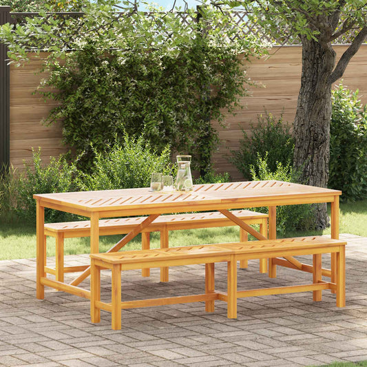 Tuin eettafelset 3 pcs Bruin Massief Acaciahout is nu te koop bij PeponiXL, paradijselijk wonen!
