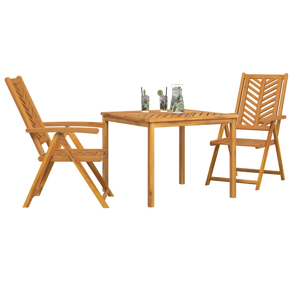 Tuin eettafelset 3 pcs Bruin Massief Acaciahout is nu te koop bij PeponiXL, paradijselijk wonen!