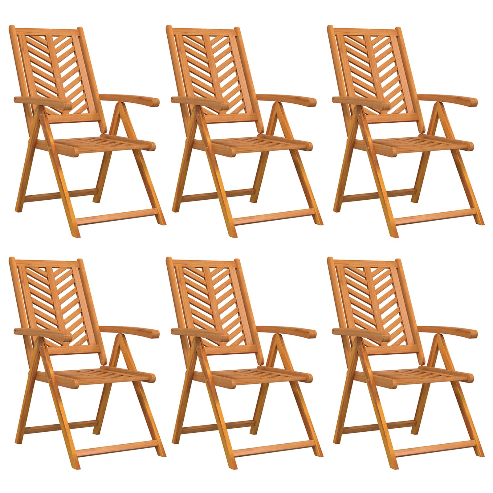 Tuinstoel 6 pcs Bruin 57 x 72 x 109 cm Massief Acaciahout is nu te koop bij PeponiXL, paradijselijk wonen!
