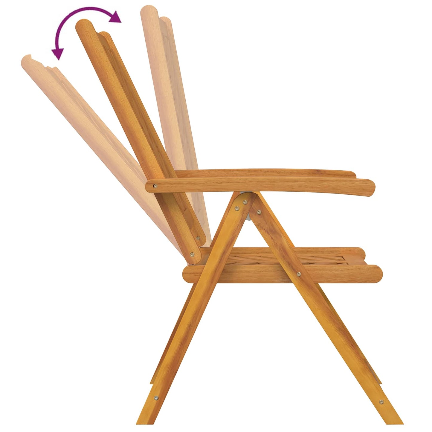 Tuinstoel 6 pcs Bruin 57 x 72 x 109 cm Massief Acaciahout is nu te koop bij PeponiXL, paradijselijk wonen!