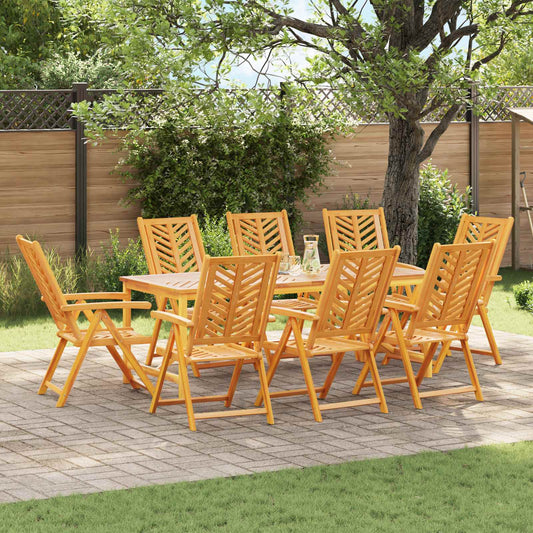 Tuinstoel 8 pcs Bruin 57 x 72 x 109 cm Massief Acaciahout is nu te koop bij PeponiXL, paradijselijk wonen!