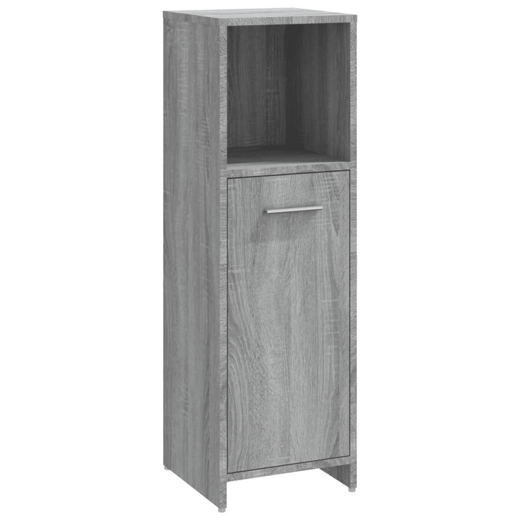 3-delige Badkamermeubelset bewerkt hout grijs sonoma eikenkleur is nu te koop bij PeponiXL, paradijselijk wonen!
