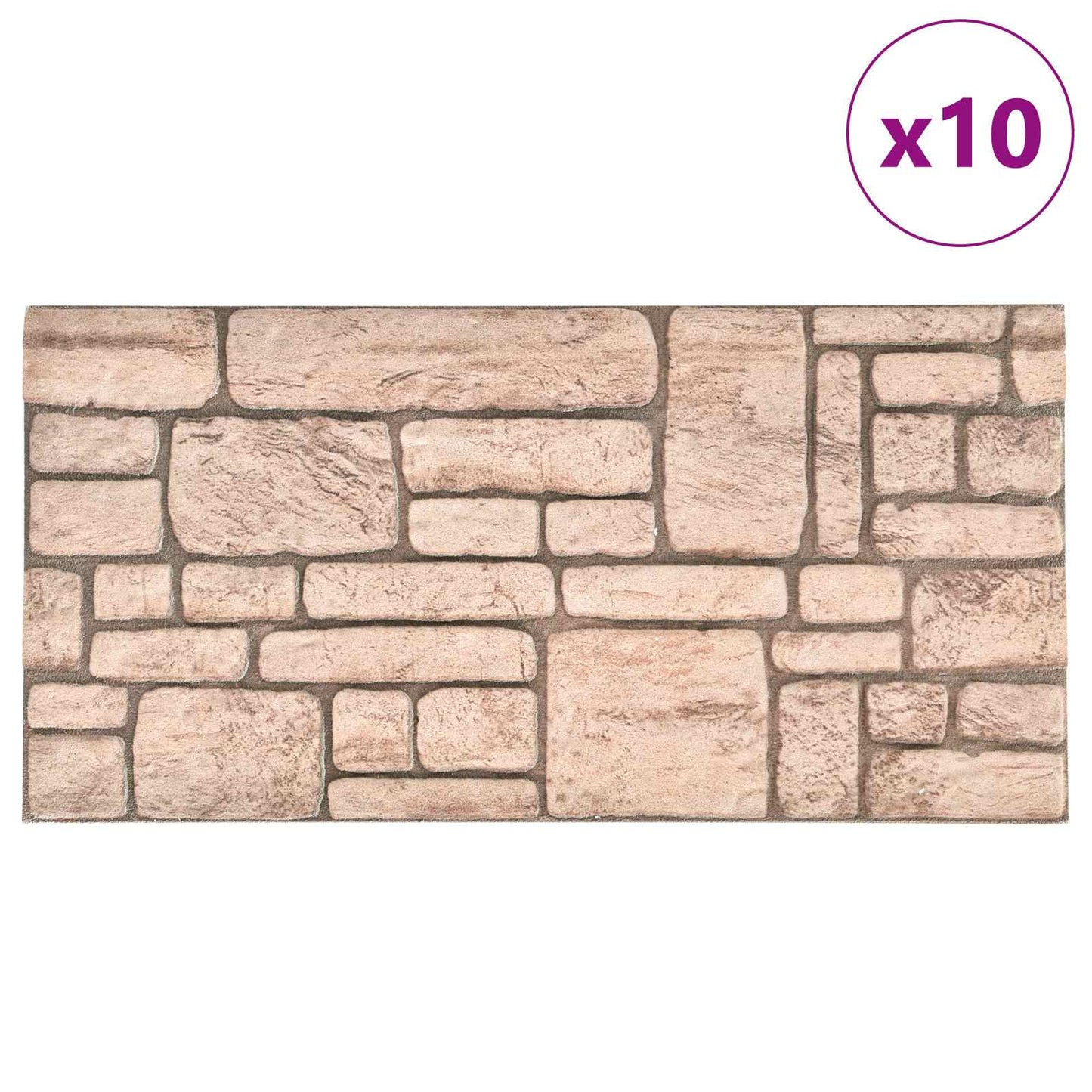 Wandpanelen 10 pcs Beige 100 x 50 cm EPS-schuim
