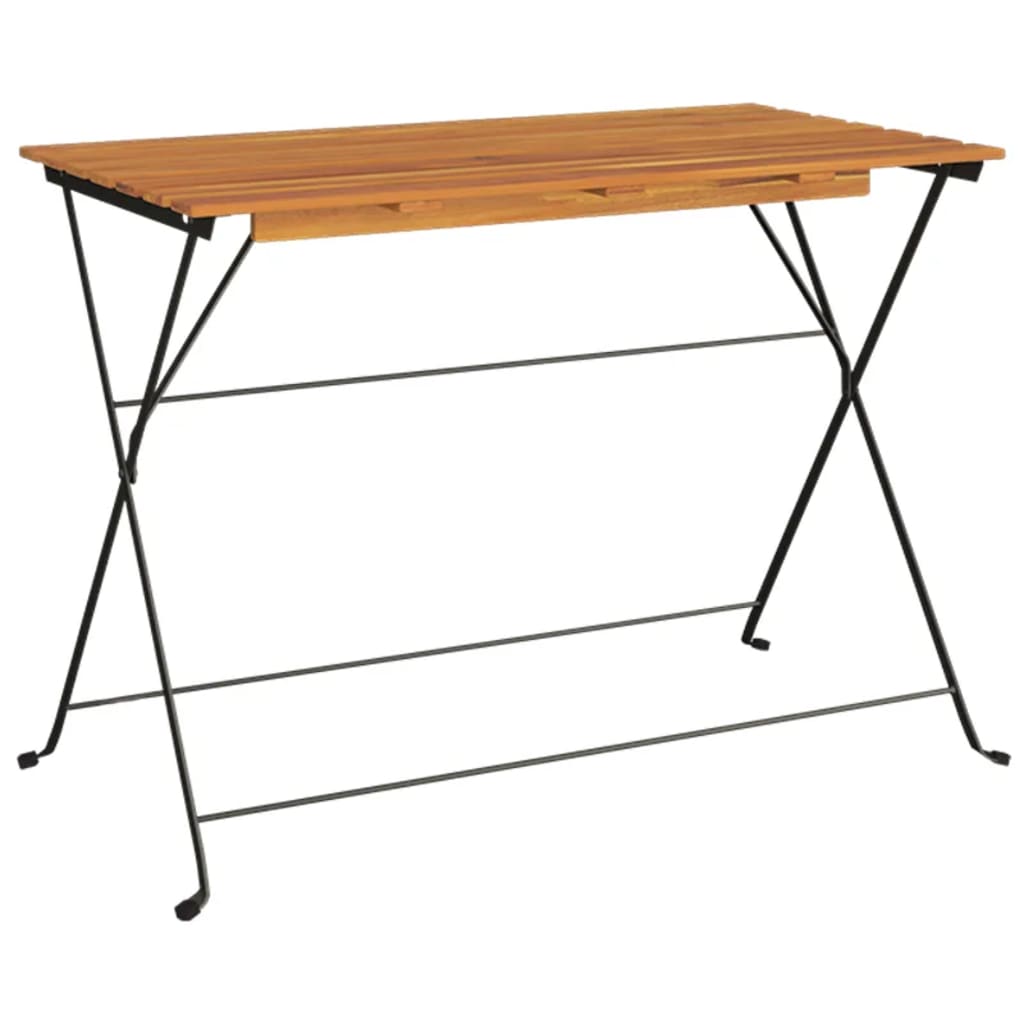 Bistrotafel inklapbaar 100x54x71 cm massief acaciahout en staal is nu te koop bij PeponiXL, paradijselijk wonen!
