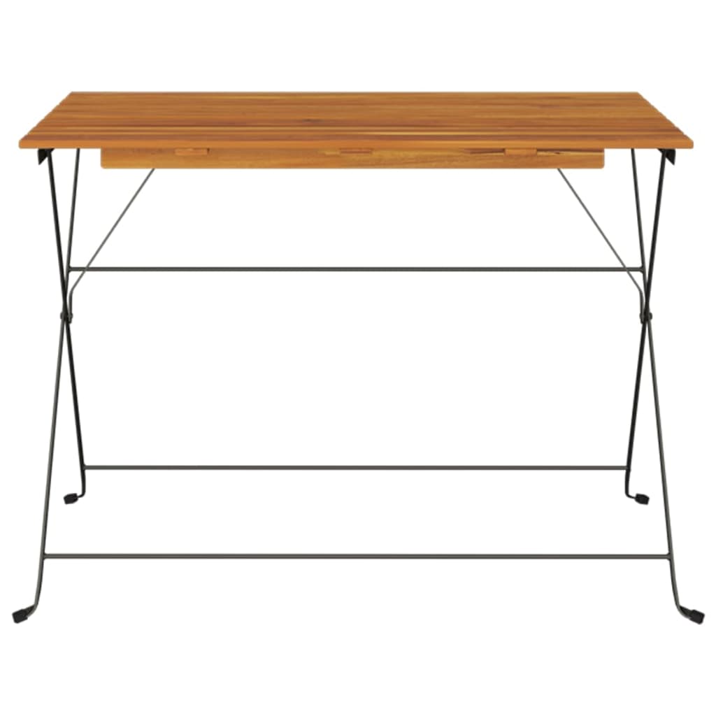 Bistrotafel inklapbaar 100x54x71 cm massief acaciahout en staal is nu te koop bij PeponiXL, paradijselijk wonen!