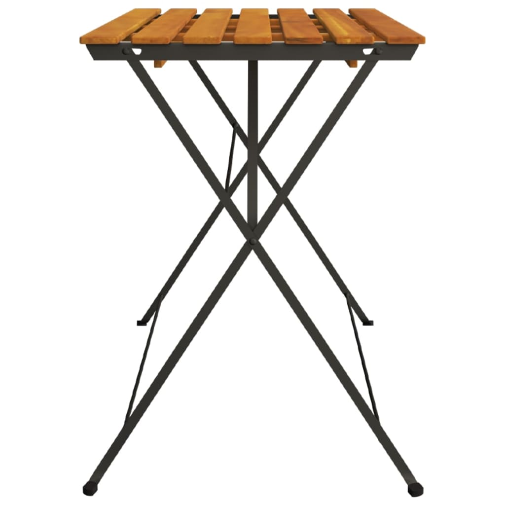 Bistrotafel inklapbaar 100x54x71 cm massief acaciahout en staal is nu te koop bij PeponiXL, paradijselijk wonen!