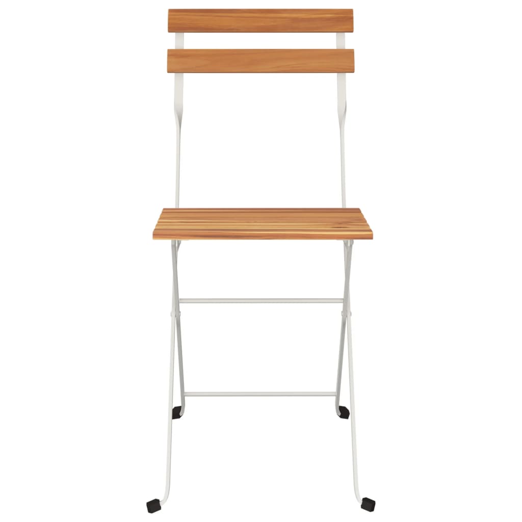 Bistrostoelen 4 st inklapbaar massief acaciahout en staal is nu te koop bij PeponiXL, paradijselijk wonen!