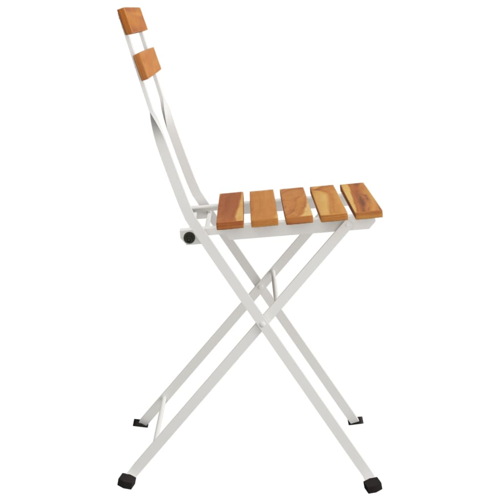 Bistrostoelen 4 st inklapbaar massief acaciahout en staal is nu te koop bij PeponiXL, paradijselijk wonen!