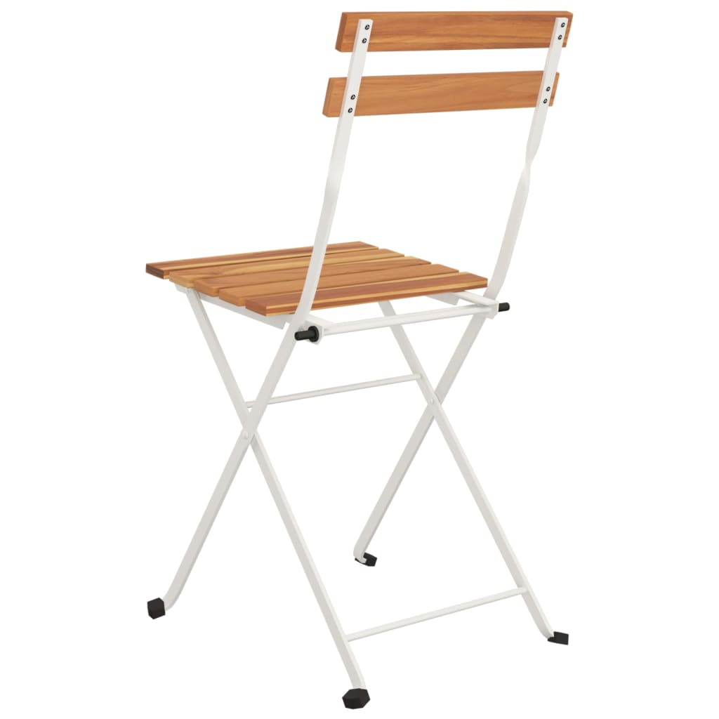 Bistrostoelen 4 st inklapbaar massief acaciahout en staal is nu te koop bij PeponiXL, paradijselijk wonen!