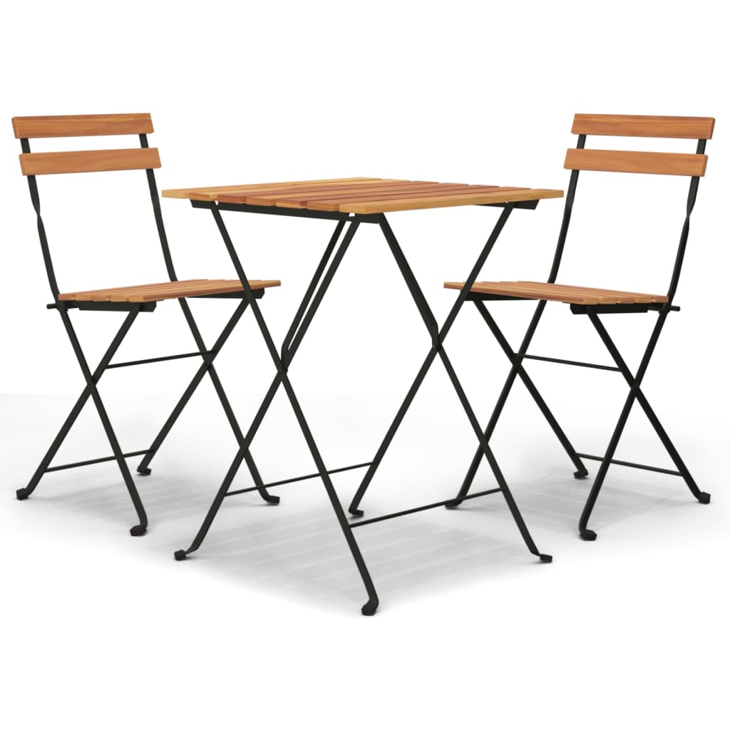 3-delige Bistroset inklapbaar massief teakhout en staal is nu te koop bij PeponiXL, paradijselijk wonen!