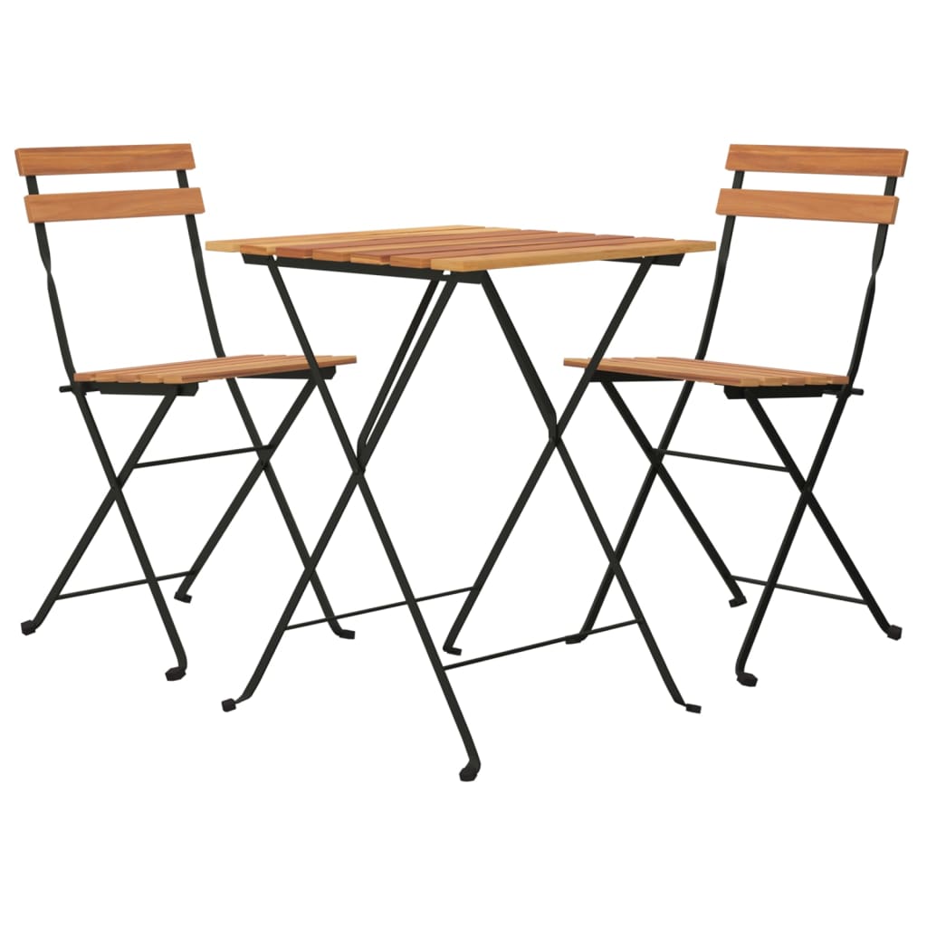 3-delige Bistroset inklapbaar massief teakhout en staal is nu te koop bij PeponiXL, paradijselijk wonen!