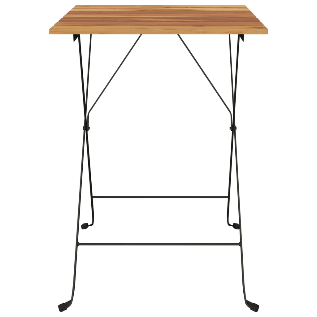 Bistrotafel inklapbaar 55x54x71 cm massief teakhout en staal is nu te koop bij PeponiXL, paradijselijk wonen!