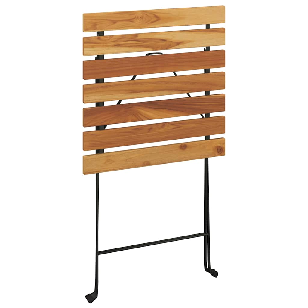 Bistrotafel inklapbaar 55x54x71 cm massief teakhout en staal is nu te koop bij PeponiXL, paradijselijk wonen!