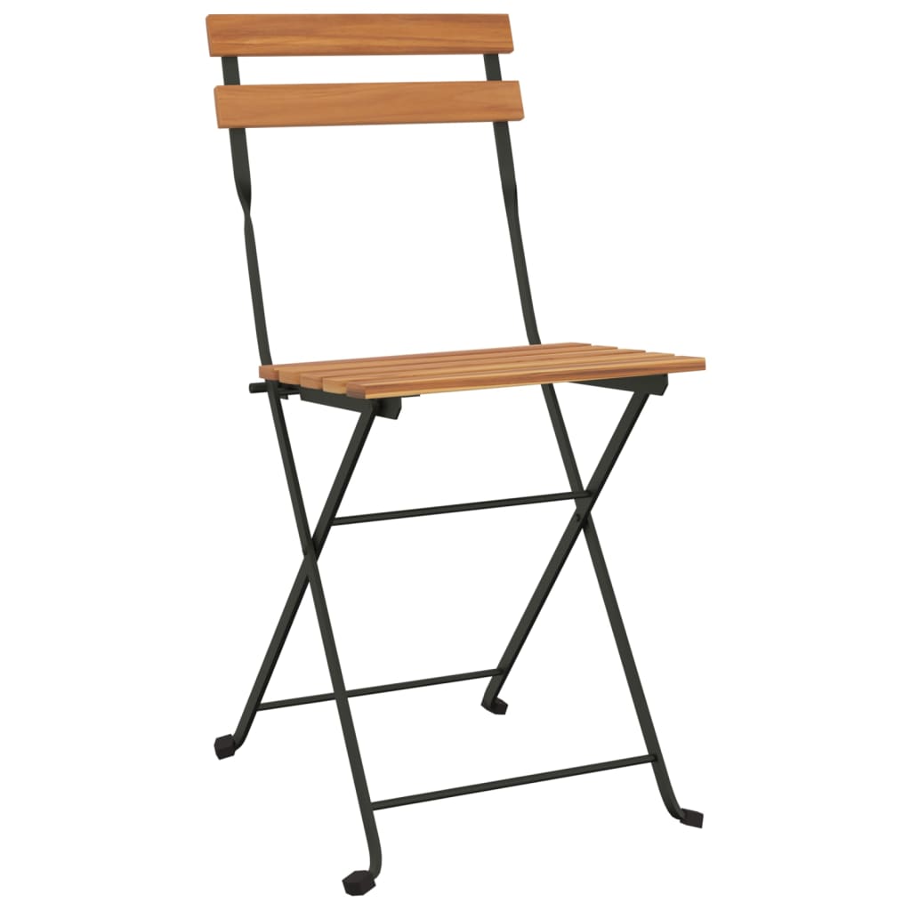 Bistrostoelen 2 st inklapbaar massief teakhout en staal is nu te koop bij PeponiXL, paradijselijk wonen!