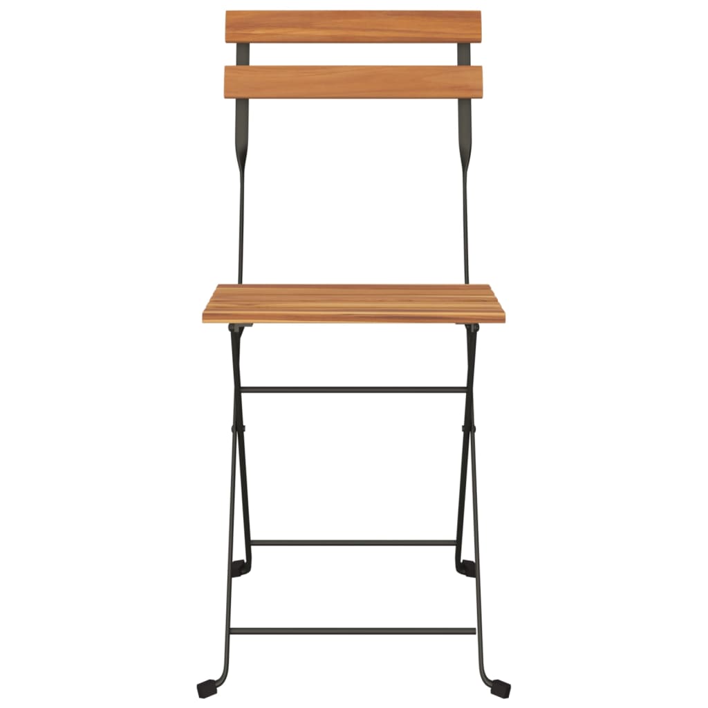Bistrostoelen 2 st inklapbaar massief teakhout en staal is nu te koop bij PeponiXL, paradijselijk wonen!