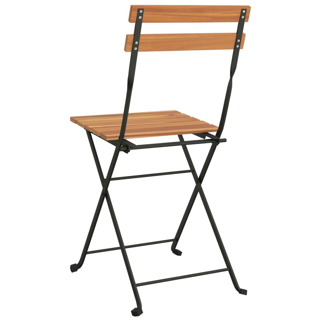 Bistrostoelen 2 st inklapbaar massief teakhout en staal is nu te koop bij PeponiXL, paradijselijk wonen!