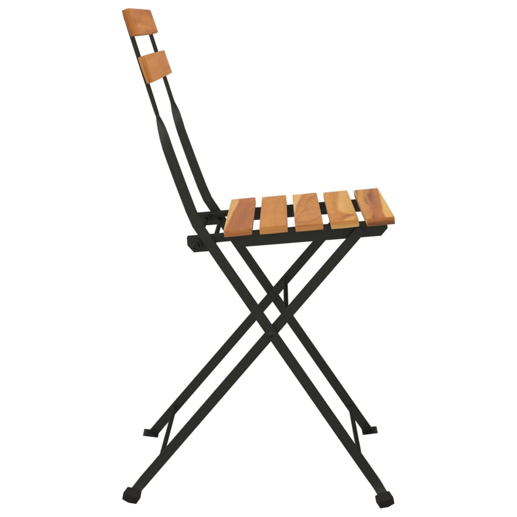 Bistrostoelen 4 st inklapbaar massief teakhout en staal is nu te koop bij PeponiXL, paradijselijk wonen!