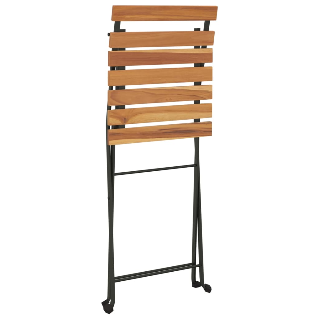 Bistrostoelen 4 st inklapbaar massief teakhout en staal is nu te koop bij PeponiXL, paradijselijk wonen!