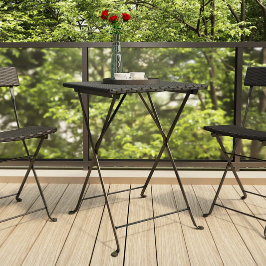 Bistrotafel inklapbaar 55x54x71 cm poly rattan zwart is nu te koop bij PeponiXL, paradijselijk wonen!