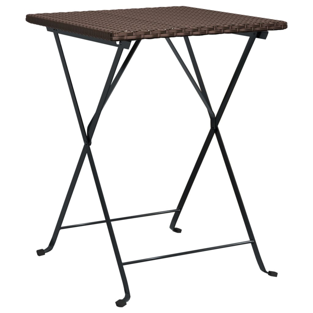 3-delige Bistroset inklapbaar poly rattan bruin is nu te koop bij PeponiXL, paradijselijk wonen!