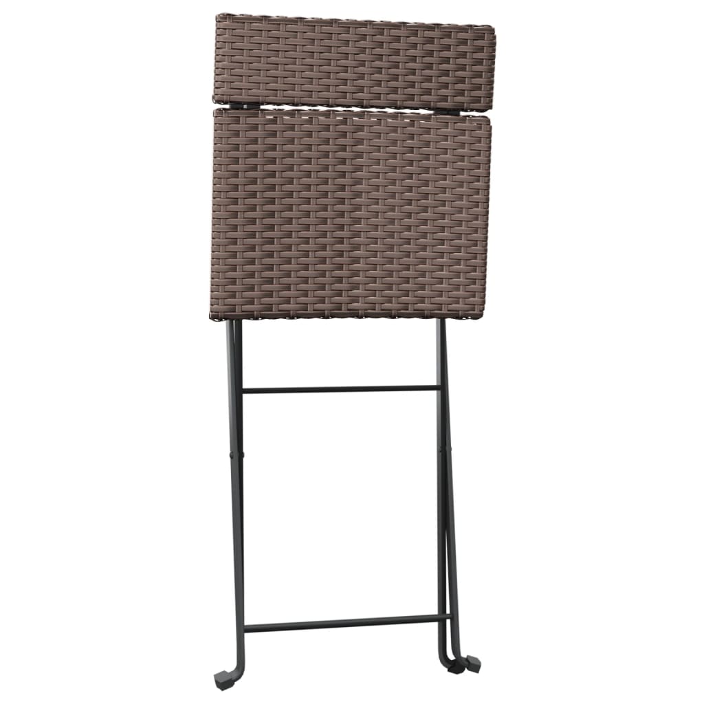 3-delige Bistroset inklapbaar poly rattan bruin is nu te koop bij PeponiXL, paradijselijk wonen!