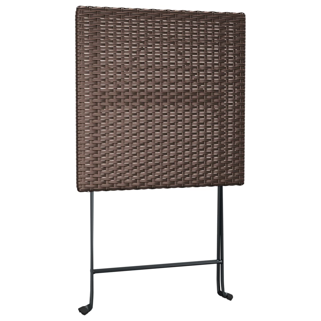 3-delige Bistroset inklapbaar poly rattan bruin is nu te koop bij PeponiXL, paradijselijk wonen!