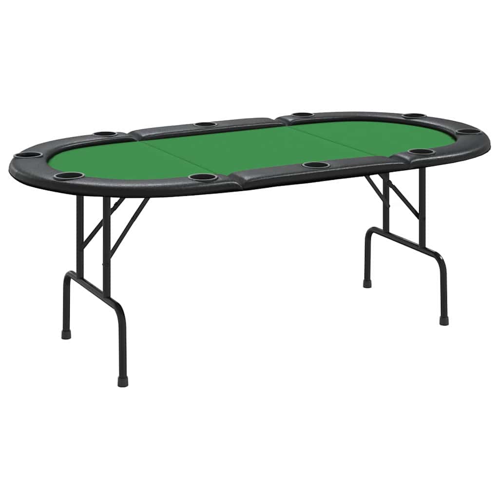 Pokertafel voor 10 spelers inklapbaar 207x106x76 cm groen is nu te koop bij PeponiXL, paradijselijk wonen!