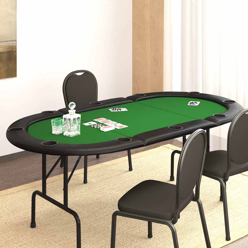 Pokertafel voor 10 spelers inklapbaar 207x106x76 cm groen is nu te koop bij PeponiXL, paradijselijk wonen!