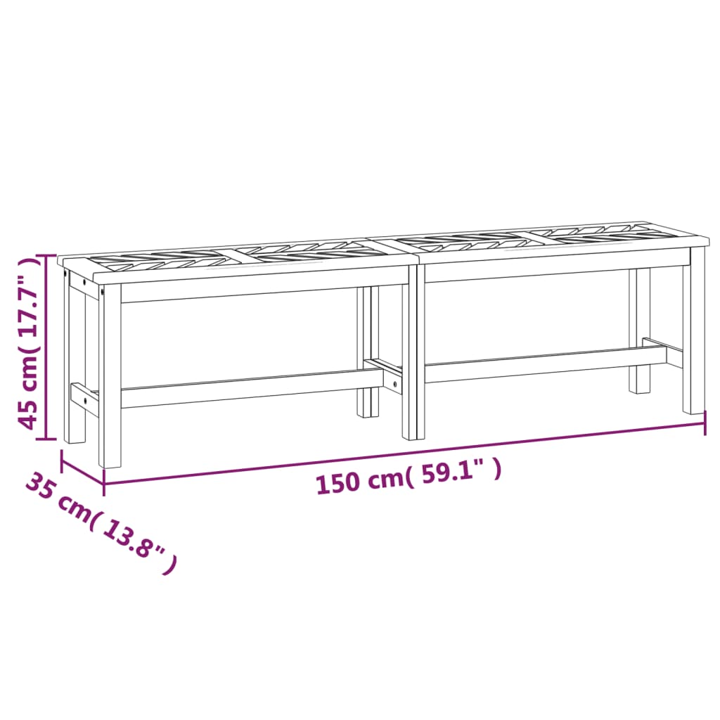 Tuinbank 150 cm massief acaciahout is nu te koop bij PeponiXL, paradijselijk wonen!