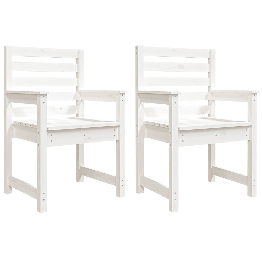 Tuinstoelen 2 st 60x48x91 cm massief grenenhout wit is nu te koop bij PeponiXL, paradijselijk wonen!