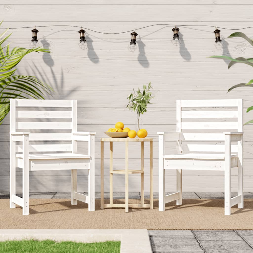 Tuinstoelen 2 st 60x48x91 cm massief grenenhout wit is nu te koop bij PeponiXL, paradijselijk wonen!