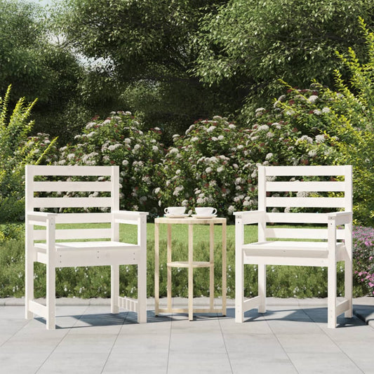 Tuinstoelen 2 st 60x48x91 cm massief grenenhout wit is nu te koop bij PeponiXL, paradijselijk wonen!