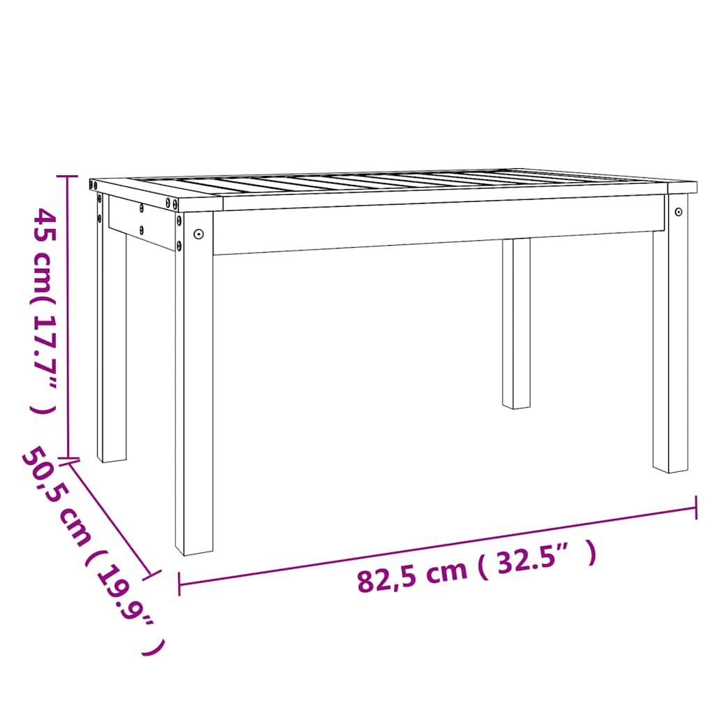 Tuintafel 82,5x50,5x45 cm massief grenenhout grijs is nu te koop bij PeponiXL, paradijselijk wonen!