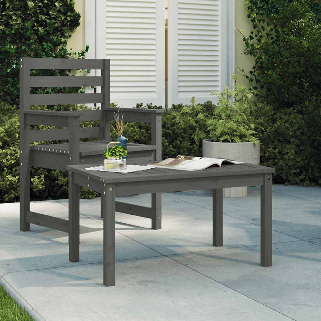 Tuintafel 82,5x50,5x45 cm massief grenenhout grijs is nu te koop bij PeponiXL, paradijselijk wonen!