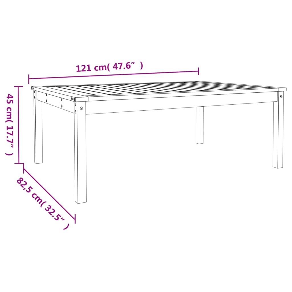 Tuintafel 121x82,5x45 cm massief grenenhout is nu te koop bij PeponiXL, paradijselijk wonen!