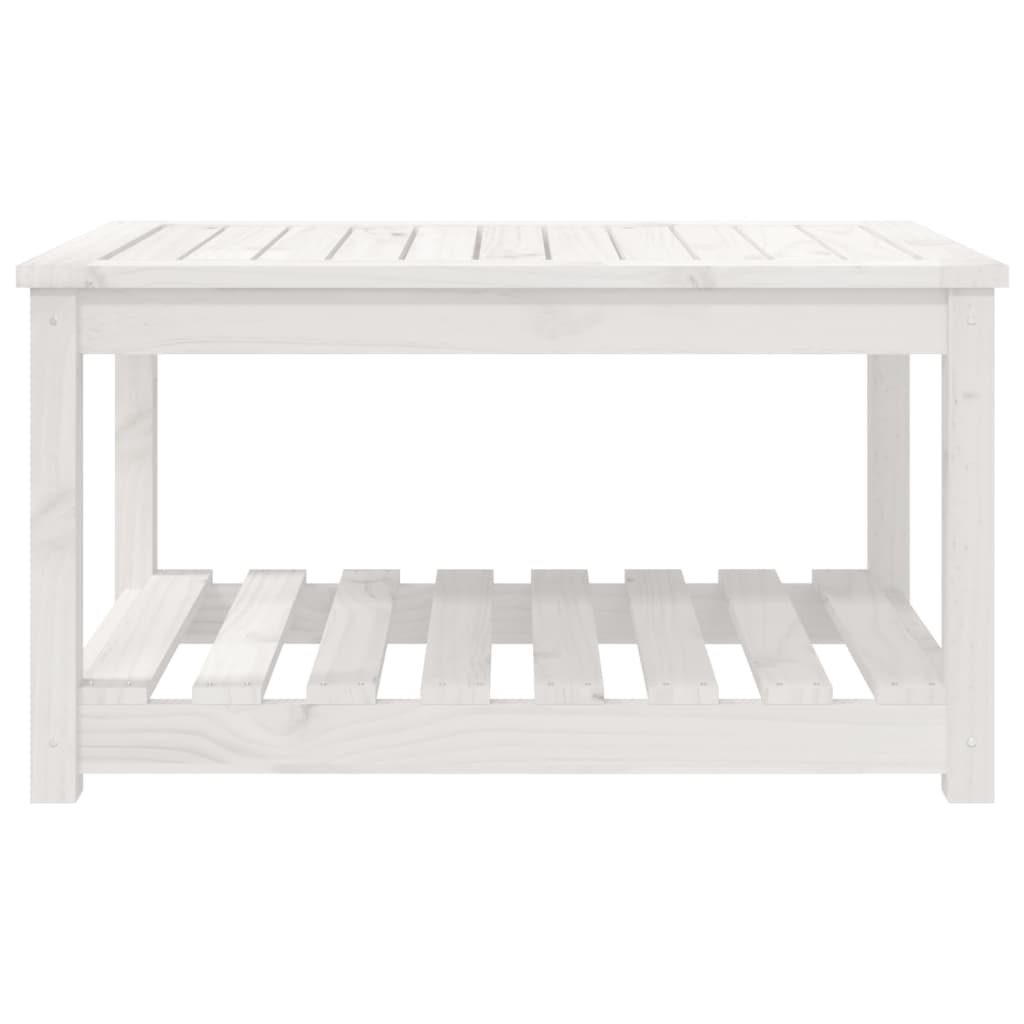 Tuintafel 82,5x50,5x45 cm massief grenenhout wit