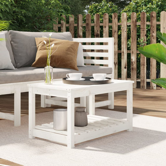 Tuintafel 82,5x50,5x45 cm massief grenenhout wit is nu te koop bij PeponiXL, paradijselijk wonen!