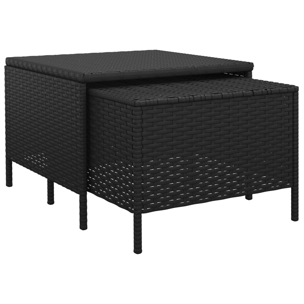 3-delige Loungeset met kussens poly rattan zwart is nu te koop bij PeponiXL, paradijselijk wonen!
