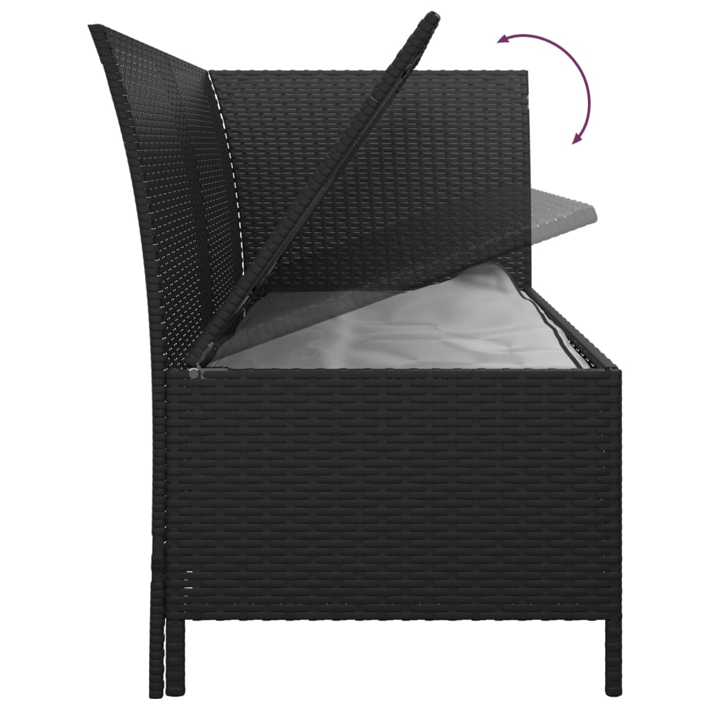 3-delige Loungeset met kussens poly rattan zwart is nu te koop bij PeponiXL, paradijselijk wonen!