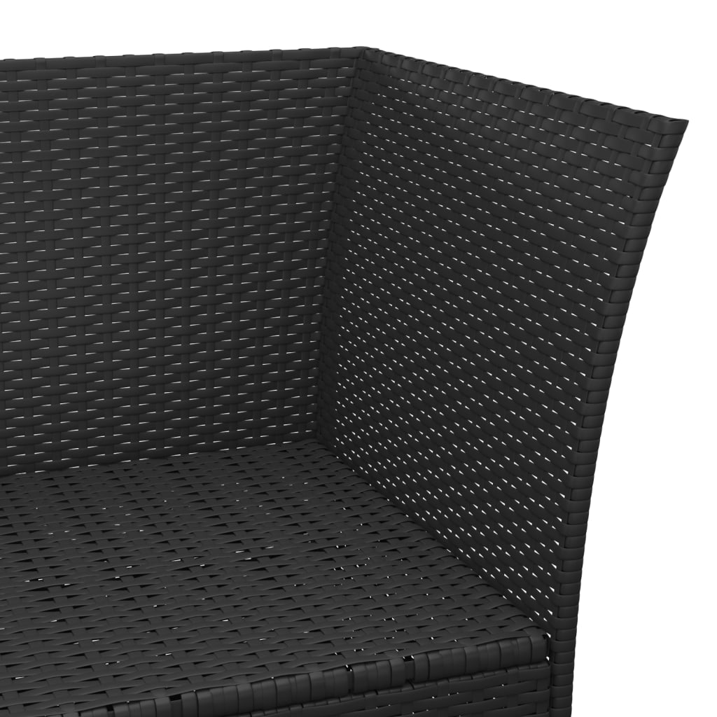 3-delige Loungeset met kussens poly rattan zwart is nu te koop bij PeponiXL, paradijselijk wonen!