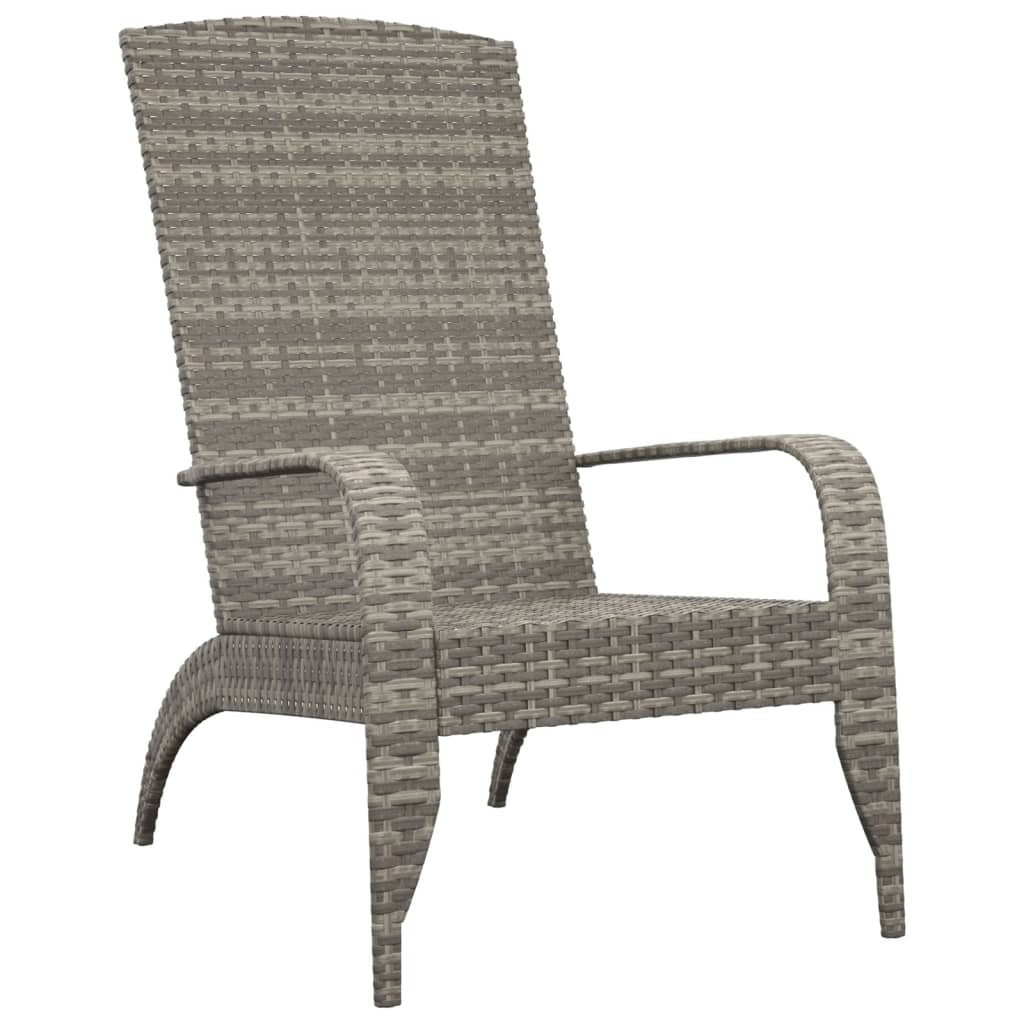 Tuinstoel Adirondack Grijs Poly Rattan is nu te koop bij PeponiXL, paradijselijk wonen!