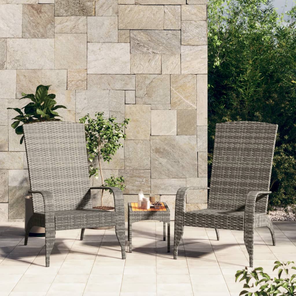 Tuinstoel Adirondack Grijs Poly Rattan is nu te koop bij PeponiXL, paradijselijk wonen!
