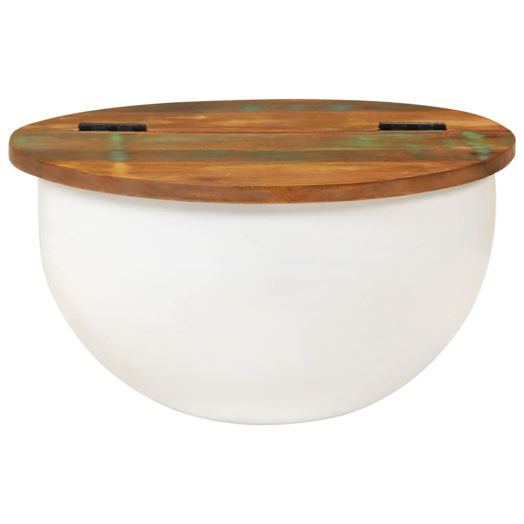 Salontafel 50x27 cm massief gerecycled hout wit is nu te koop bij PeponiXL, paradijselijk wonen!