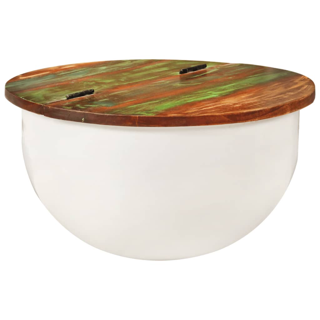 Salontafel 50x27 cm massief gerecycled hout wit is nu te koop bij PeponiXL, paradijselijk wonen!